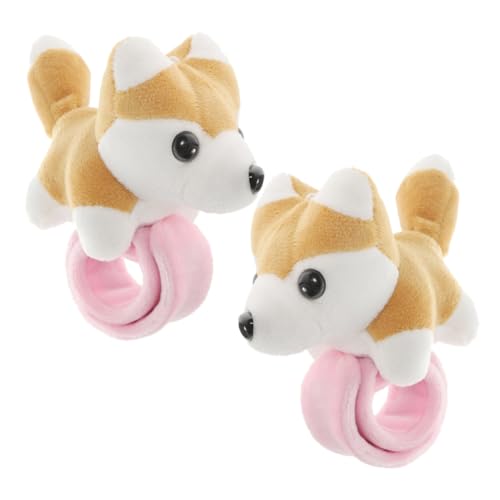 FUNNETOYU 2 Stück Plüsch Klatscharmband mit Niedlichen Tiermotiven Kuscheliges Slap Wrist Band aus Weichem Plüsch und Pp baumwolle Strapazierfähig und Sicher als für Halloween und von FUNNETOYU