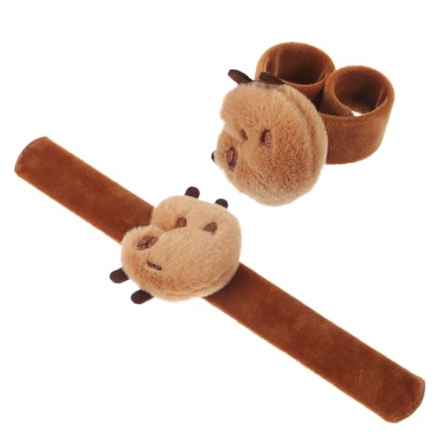 FUNNETOYU 2 Stück Plüsch Klatscharmband mit Tier Weiches Bequemes Schnapparmband für Niedliches Partygeschenk Robustes Leichtes Stoffarmband für Mädchen und Jungen von FUNNETOYU