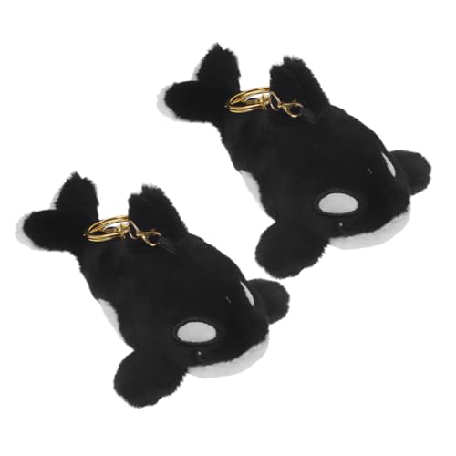 FUNNETOYU 2 Stück Plüsch Orca Schlüsselanhänger Niedliche Meeresbewohner für Schlüssel Taschen und Handys Hängende Deko Anhänger aus Weichem mit Feiner Verarbeitung von FUNNETOYU