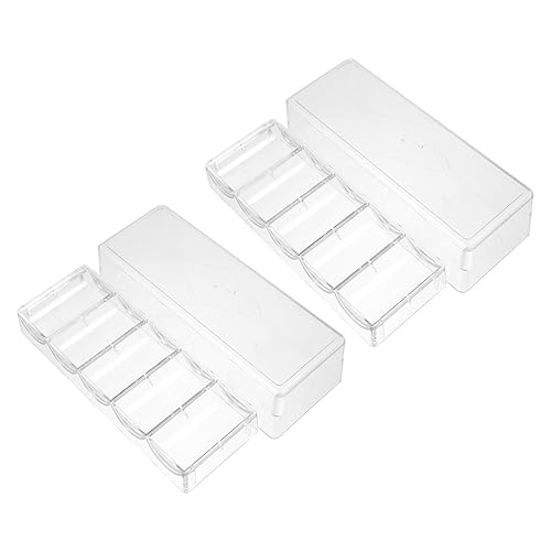FUNNETOYU 2 Stücke Organizer mit Deckel Klarer Pokerbehälter 100 Chips Kapazität Klappbar für Spiele und Partys von FUNNETOYU