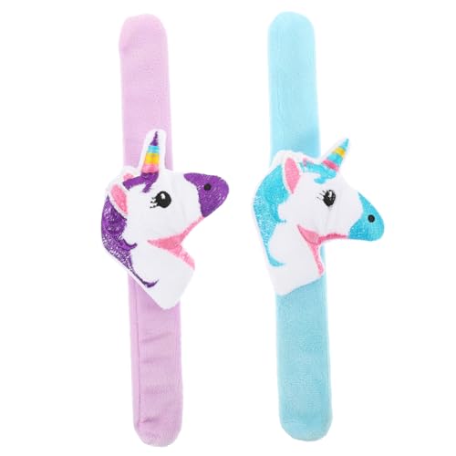 FUNNETOYU 2 Stück Schnapparmbänder Lustige Weiche Klatscharmbänder für Jungen und Mädchen Party für Kindergeburtstage und Feste Hellblau von FUNNETOYU
