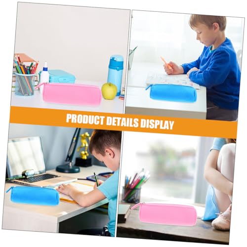 FUNNETOYU 2 Stück Teiliges Filz Stiftemäppchen mit Reißverschluss Praktisch und Leicht Große Kapazität für Stifte Lineal Schere für Schüler Lehrer und Künstler Tragbarer Organizer in Rosa von FUNNETOYU