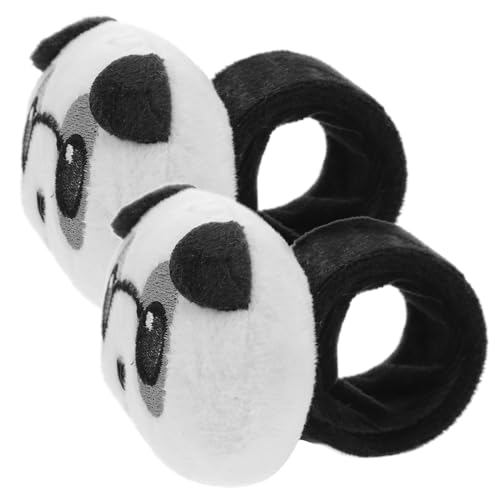 FUNNETOYU 2 Stück Teiliges Panda Plüsch Slap Armband Slap Bracelets Tiermotiv Partygeschenk Sanft Leicht Tragbar für Arm Rucksack Fahrrad von FUNNETOYU