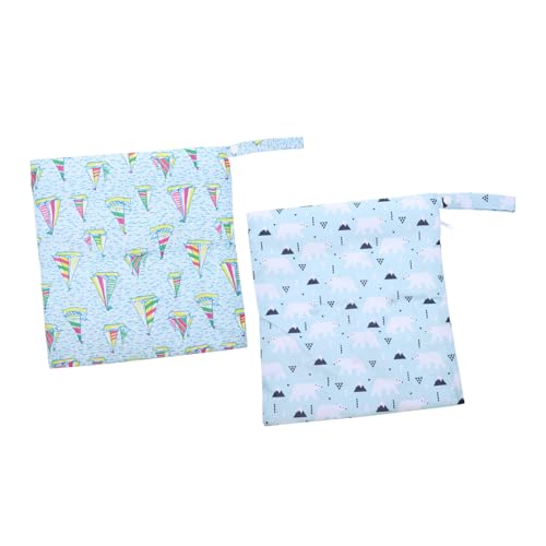 FUNNETOYU 2 Stück Teiliges Windelbeutel aus Wasserdichtem Wiederverwendbarem Material mit Reißverschluss als Nasstasche und Organizer für Babywindeln Wickeltasche Kindergartentasche und von FUNNETOYU