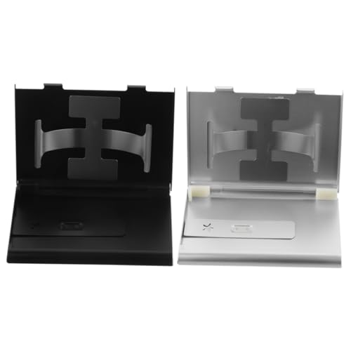 FUNNETOYU 2stücke Visitenkartenhalter Aus Metall Herausziehbar Zum Aufbewahren Und Ordnen Von Visitenkarten Namenskarten-Organizer Für Büro Und Reisen Stabile Visitenkartenbox Mit von FUNNETOYU