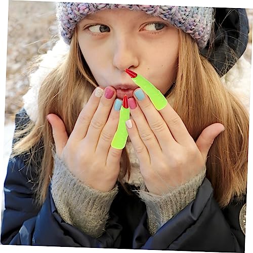FUNNETOYU 20 Stück Teiliges Halloween Fake Nail Covers aus Sicherem Wiederverwendbare Gruselfinger Deko für Halloween Partys Scherzartikel für Junge Mädchen Vielseitige Zufällige Farbe von FUNNETOYU