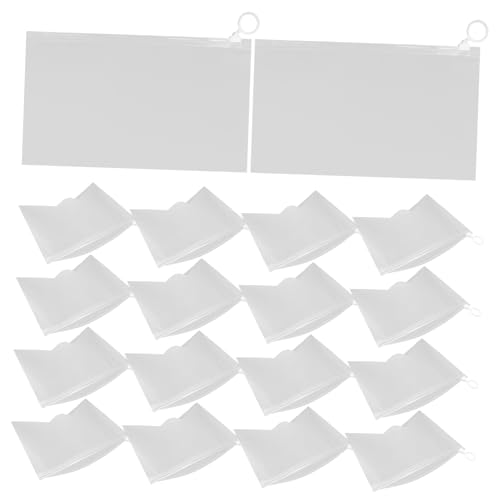 FUNNETOYU 20 Stück Teiliges Transparente Leichte Pe Zipper Organizer Taschen wasserdichte Staubdichte Kosmetik Federmäppchen Tragbar für Schule Reise Büro für Mädchen und Jungen von FUNNETOYU