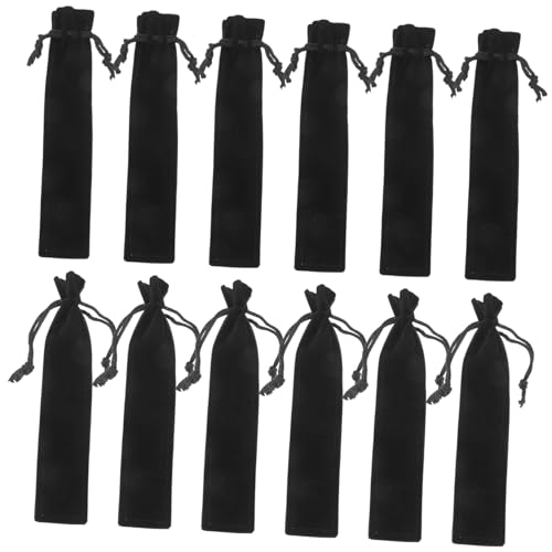 FUNNETOYU 25stücke Schwarze Flanell-stifteetuis Mit Kordelzug Stifthüllen Für Schreibwaren Aufbewahrungstaschen Für Schule Büro Und Zuhause Stifthalter Für Studenten Und Angestellte von FUNNETOYU