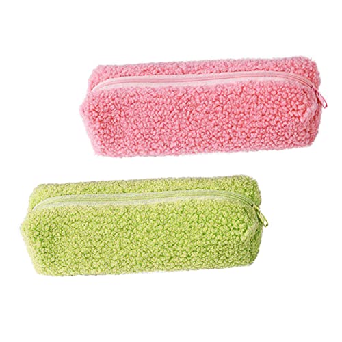 FUNNETOYU 2stücke Mehrzweck Aufbewahrungstasche Aus Plüsch Stiftetui Kosmetiktasche Mit Hoher Kapazität Tragbare Tasche Für Mädchen Münzen Und Stifte von FUNNETOYU