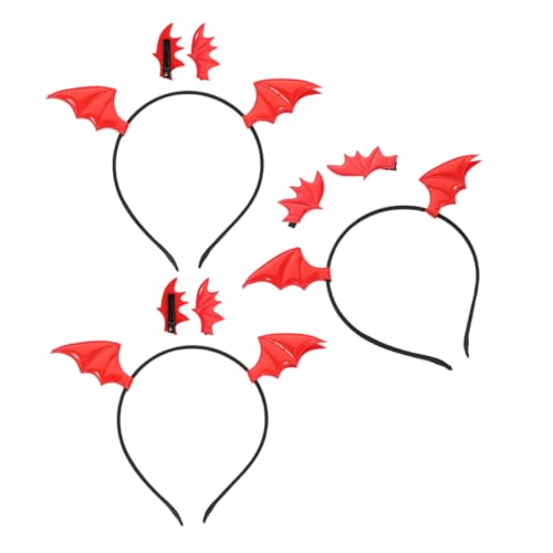 FUNNETOYU 3satz Fledermaus-stirnband Aus Weichem Material Mit Fledermausflügel-design Inklusive Haarnadel Für Halloween-kostüm Cosplay Und Party-zubehör von FUNNETOYU