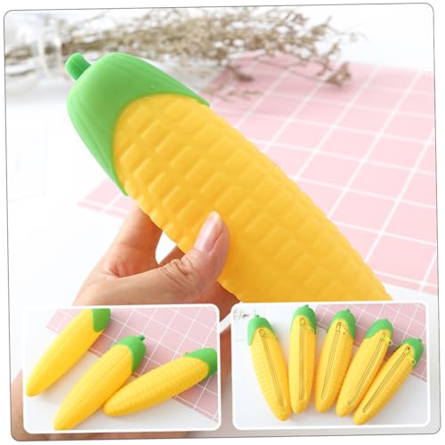 FUNNETOYU 3 Stück Großes Fassungsvermögen Silikon Federmäppchen Kreative Gemüseform Stifttasche für Haushalts Schreibwaren Praktische Leichte Tragbare Stiftaufbewahrung mit Reißverschluss von FUNNETOYU