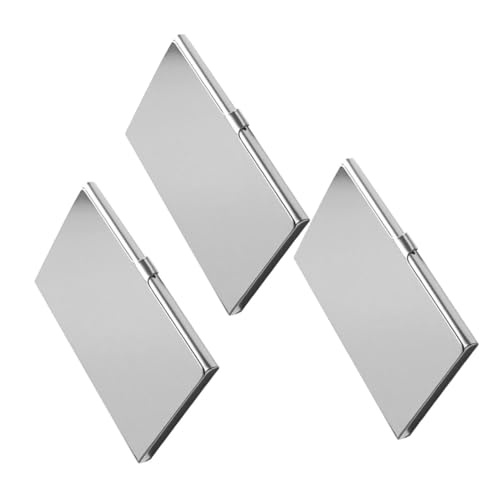 FUNNETOYU 3 Stück Teiliges Schlankes Visitenkartenetui aus Business Kartenhalter mit Schnallenverschluss Leichtes Metalletui für Damen und für Schreibtisch und Reisen von FUNNETOYU