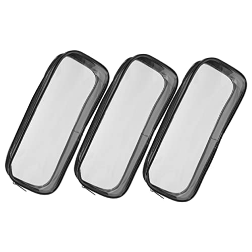 FUNNETOYU 3stücke Federmäppchen Aus Transparentem Material Widerstandsfähig Gegen Kratzer Großes Stiftemäppchen Mit Reißverschluss Praktische Stiftentasche Für Schule Büro Und Reisen von FUNNETOYU