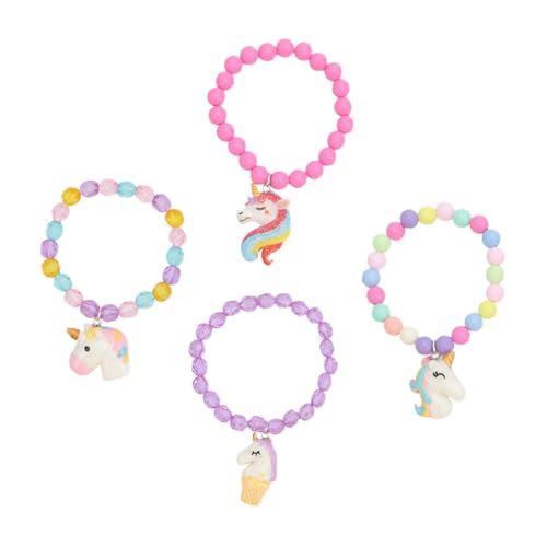 FUNNETOYU 4 Stück Bunte Acrylperlen Armbänder Einhorn Schmuck Mädchen Wrist Decor Candy Farben FUNNETOYU 4 Stück Bunte Acrylperlen Armbänder Einhorn Schmuck Mädchen Wrist Decor Candy Farben von FUNNETOYU