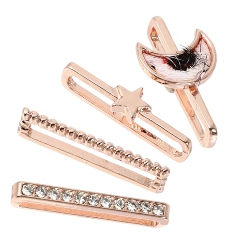 FUNNETOYU 4 Stück Silikon Uhrenarmband Charms Roségold Dekorative Ringe Schmuck Smartwatch Armband Schlaufen Leicht Anzubringen Modisches Zubehör für Damen von FUNNETOYU