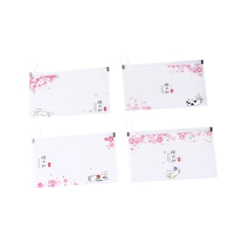 FUNNETOYU 4 Stück Teiliges Wasserdichter Versiegelter Stationery Pouches mit Reißverschluss Vielseitige Aufbewahrungstaschen für Masken Schreibwaren und Schüler Robuste Kratzfeste von FUNNETOYU