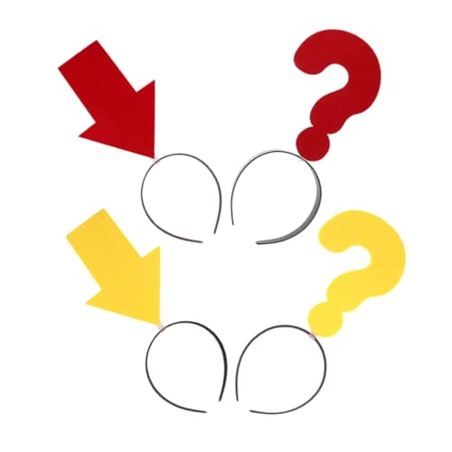 FUNNETOYU 4stücke Neuartige Party-haarbänder Mit Spitze Und Fragezeichen-symbolen Gelbes Stirnband Lustige Kopfbedeckungen Für Halloween Weihnachts-feiern Und Karneval von FUNNETOYU