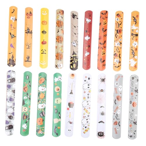 FUNNETOYU 50 Stück Halloween Klapp Armband aus Langlebigem PVC und Stahl Kreative Party Deko für Halloween Feiern Wristbands für Erwachsene Vielseitig Einsetzbar bei Festen von FUNNETOYU