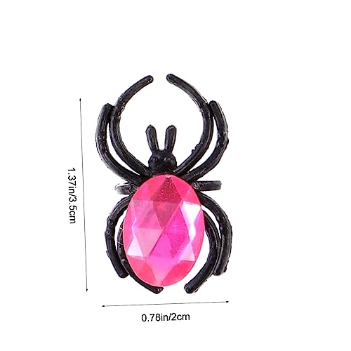 FUNNETOYU 50 Stück Teiliges Halloween Spinnenringe Bunte Kunststoffringe Strass Halloween Partyspielzeug Partydeko und Goodie Bag Füller für Gruselige Festlichkeiten von FUNNETOYU