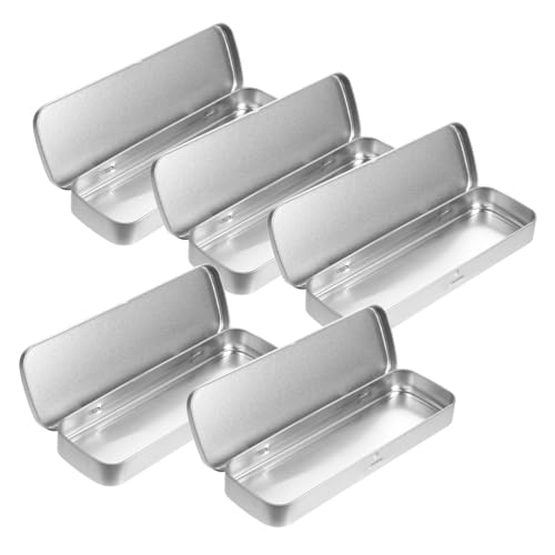 FUNNETOYU 5stücke Federmäppchen Aus Eisenblech Mattiert Einlagig Rechteckig Metall Stiftebox Für Studenten Bleistiftetui Bleistiftbox Stifteetui Bleistiftbehälter von FUNNETOYU