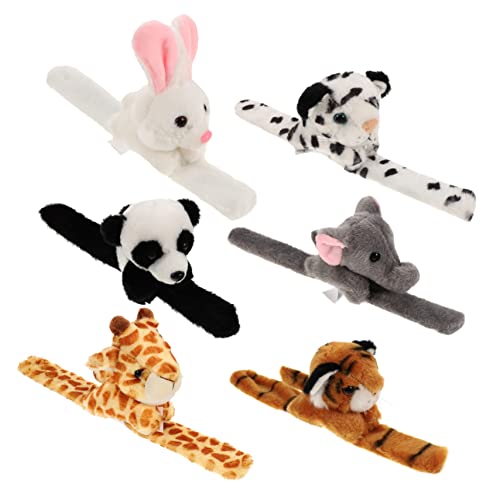 FUNNETOYU 6 Stück Teiliges Slap Armband mit Dschungel Tiermotiven Weiche Leichte und Strapazierfähige Kinderparty Armbänder Komfortabel und Hautfreundlich als Geburtstags Mitgebsel von FUNNETOYU