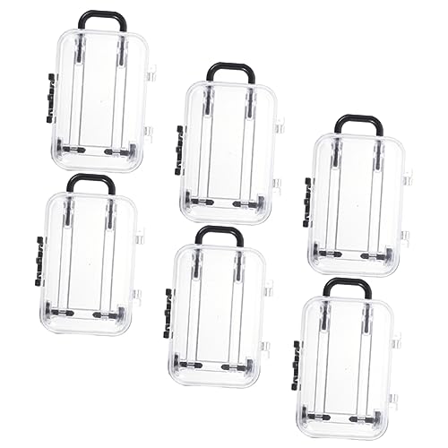FUNNETOYU 6Stücke Mini Gepäck Geschenkboxen Transparente Süßigkeiten Boxen für Hochzeiten Mottopartys und Jubiläen Tragbar und Elegant für Kleine von FUNNETOYU