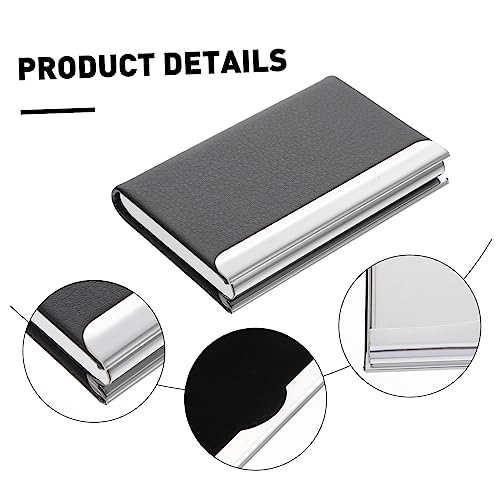 FUNNETOYU Business Card Wallet aus PU Leder und Eleganter Kartenhalter Praktischer Visitenkarten Organizer und Tragbar für Geschäftsreisen und Alltag Schwarz von FUNNETOYU