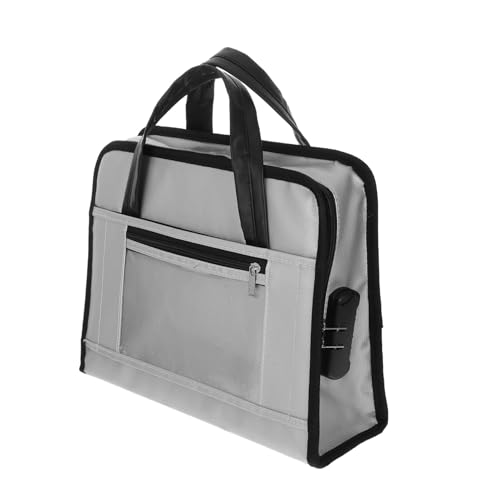 FUNNETOYU Feuerfester Dokumentenhalter aus Fiberglas Tragbare Aktenmappe für Geschäftsreisende Leichter Organizer für Wichtige Unterlagen Sicherer Büro und Reisebriefcase mit Schloss von FUNNETOYU