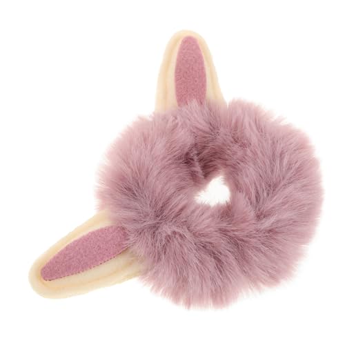 FUNNETOYU Flauschiger Haargummi mit Cartoon Elastisches Haarband für Mädchen Niedliches Haarzubehör mit Plüschball Sanfter Vielseitig als Pferdeschwanzhalter und Armband Geeignet von FUNNETOYU