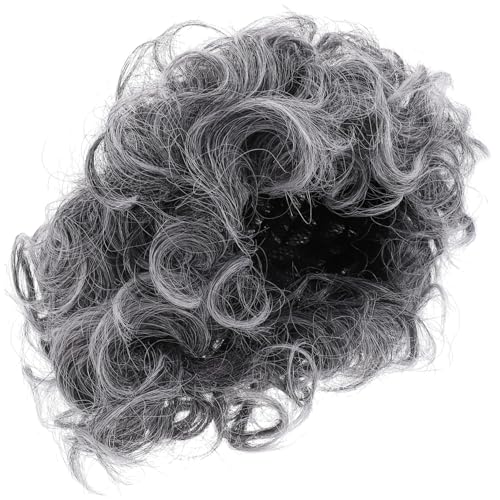 FUNNETOYU Graue Old Lady Perücke Damen Cosplay Kostüm Zubehör Weiche Synthetische Kurzhaarperücke Hautfreundlich Komfortabel für Bühnenauftritte und Partys von FUNNETOYU