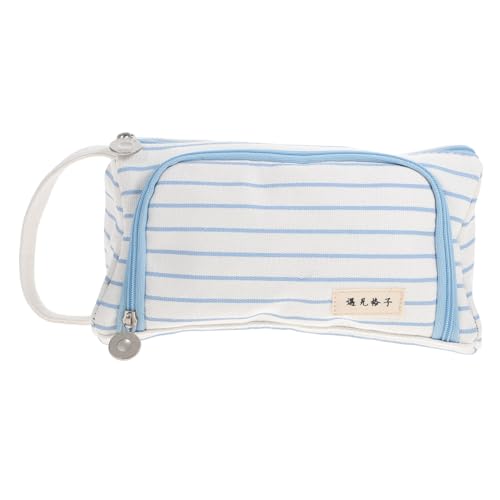 FUNNETOYU Großes Canvas Federmäppchen mit Reißverschluss Große Kapazität Stiftetasche aus Robustem Material Praktisch für Schule Büro für Erwachsene von FUNNETOYU