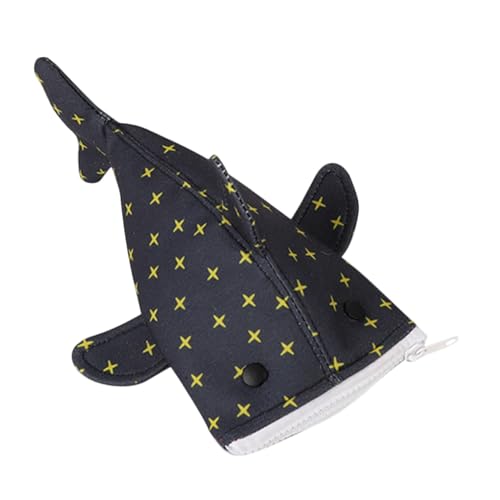 FUNNETOYU Großes Cartoon Shark Stiftemäppchen mit Reißverschluss Robuster Stoff Geräumiger Stifteorganizer für Schule und Reise Leichter Tragbarer Federmäppchen für Schreibwarenaufbewahrung von FUNNETOYU