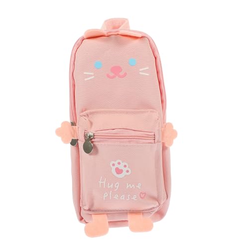 FUNNETOYU Großes Federmäppchen Canvas Mädchen Zipper Pencil Bag Tragbares Süßes Vielseitiges Mäppchen mit Griff Geräumig für Stifte Marker und Schreibwaren für Schüler und Studenten von FUNNETOYU