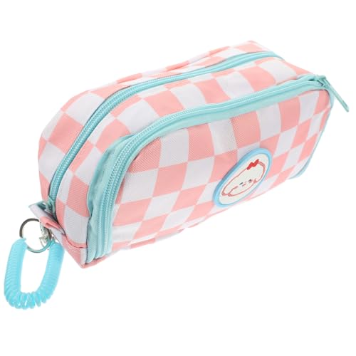 FUNNETOYU Großes Kariertes Federmäppchen mit Reißverschluss Multifunktionale Stifttasche für Schule und Büro Leichter Organizer für Stifte Lineal und Schreibwaren Praktisches Federmäppchen von FUNNETOYU
