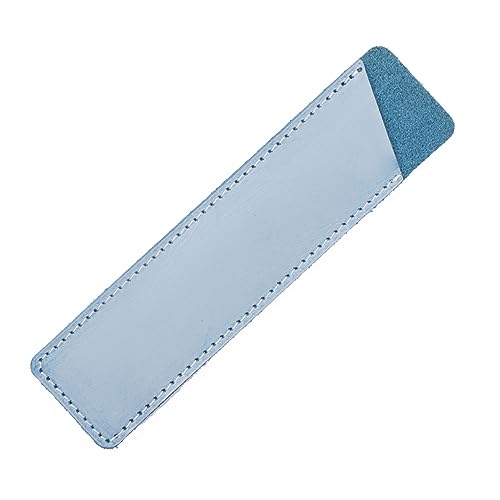 FUNNETOYU Handgefertigte Echtleder Stiftetui Vintage Stil Wasserdichtes Schreibwarenetui für Schule und Büro Robustes Federmäppchen Nebelwachs Blau Kompakt und Langlebig für Schüler und von FUNNETOYU