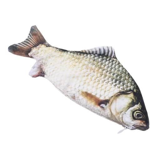 FUNNETOYU Kreatives Federmäppchen in Fischform Lustiges Federtasche für Stifte und Kleinteile Multifunktionale Schreibwaren Tasche als Reise und Kosmetiketui Glatte Oberfläche Praktischer von FUNNETOYU