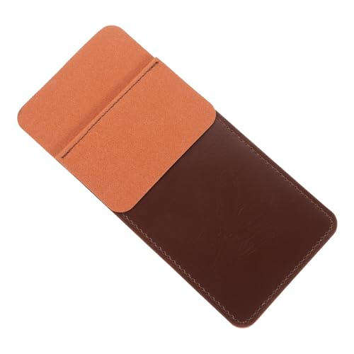 FUNNETOYU Leder Stiftetui für Großes Kapazitäts Pocket Protector für Stifte und Schreibgeräte Praktische Stifthülle Kaffee für Büro und Unterwegs von FUNNETOYU