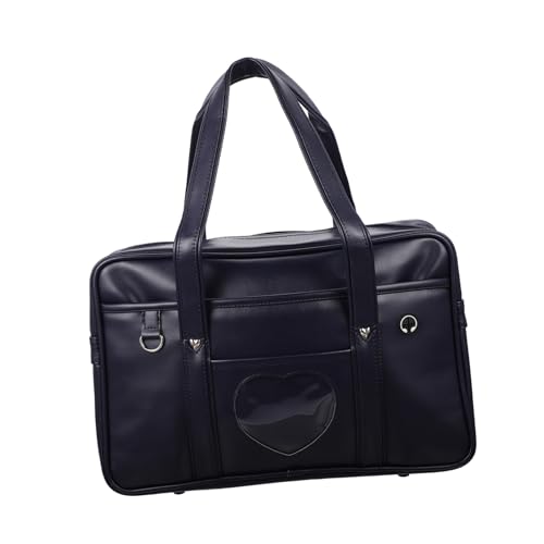 FUNNETOYU PU Uniform Tasche Unisex Große Kapazität Wasserdichte Japanische Handtasche Schul und Computer Umhängetasche für Damen und von FUNNETOYU