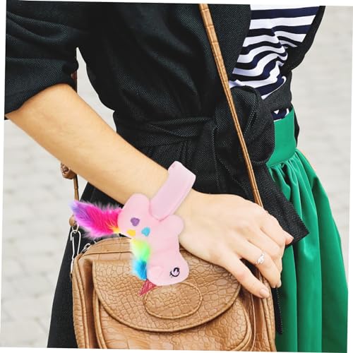 FUNNETOYU Plüsch Einhorn Slap Armband Party Kuscheliges Buntes Animal Pattern Band Dekoratives Klatscharmband für Mädchen Lustiges und Mitgebsel von FUNNETOYU