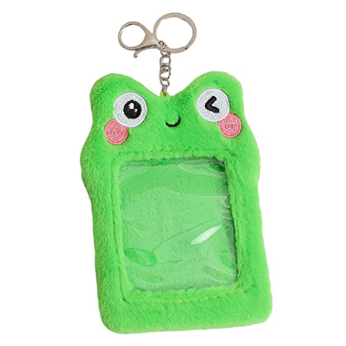 FUNNETOYU Plüsch Kartenhalter für Sichtkarten Cartoon Frosch Kartenetui für Lehrer Studenten und Büroangestellte mit Transparenter Abdeckung für Einfachen Zugriff Id Karten von FUNNETOYU