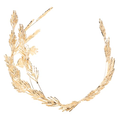 FUNNETOYU Verstellbares Goldenes Blattkranz Haarband für Damen Elegantes Braut Accessoire für Hochzeiten Partys und Festlichkeiten Feines Handgefertigtes Design Komfortabel und Leicht zu von FUNNETOYU