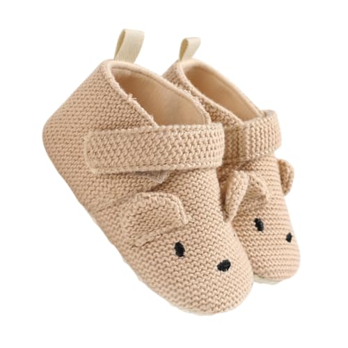 FUNNETOYU Weiche Hautfreundliche Rutschfeste Weiche Sohle Atmungsaktive Stoffschuhe für Kleinkinder Unisex Indoor Babyschuhe Langlebig und Bequem Apricot von FUNNETOYU
