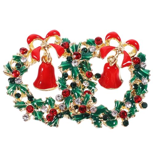 FUNNETOYU Weihnachtsohrringe Damen Alloy Kranz Ohrhänger mit Glitzer Schleife Glocke Leicht und Hautfreundlich Festliche Weihnachtsdeko für Party Alltag von FUNNETOYU