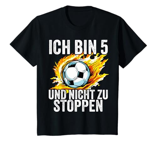 5. Geburtstag Jungs 5 Jahre Junge Fußball Fußballer Fünf T-Shirt von FUNNY ART Geburtstagsgeschenk