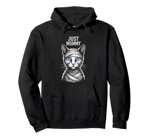 Just Cat Mummy Shirt Lustig Gruselig Halloween Katze Mama Wrap Pullover Hoodie von FUNNY Cat MUMMY shirt Scary Halloween for women