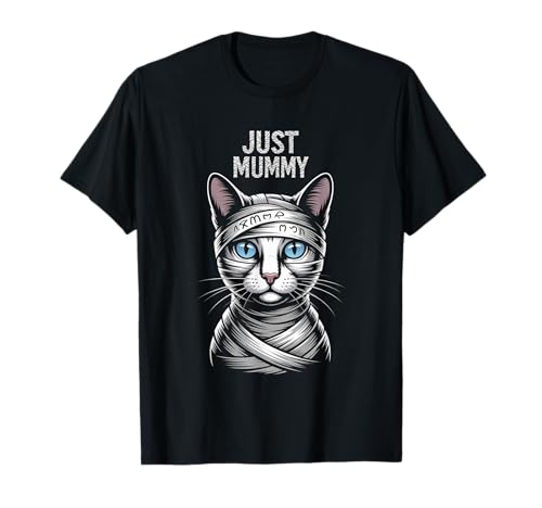 Just Cat Mummy Shirt Lustig Gruselig Halloween Katze Mama Wrap T-Shirt von FUNNY Cat MUMMY shirt Scary Halloween for women