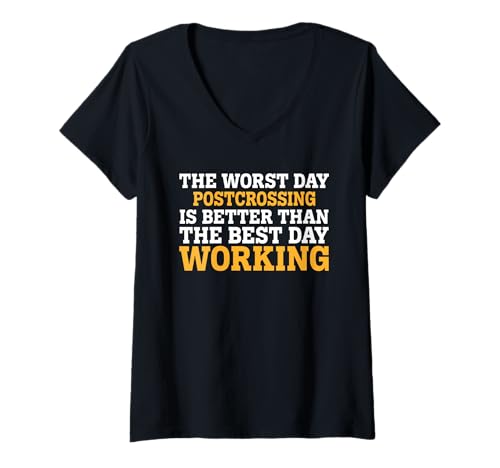 Damen DER SCHLIMMSTE Tag NACH DER ÜBERQUERUNG LUSTIG SARKASTISCH T-Shirt mit V-Ausschnitt Damen DER SCHLIMMSTE Tag NACH DER ÜBERQUERUNG LUSTIG SARKASTISCH T-Shirt mit V-Ausschnitt von FUNNY GIFT FOR POSTCROSSING