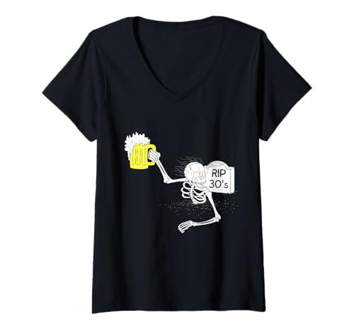 Damen Lustiger 40. Geburtstag | R.I.P. Grabstein der 30er Jahre T-Shirt mit V-Ausschnitt Damen Lustiger 40. Geburtstag | R.I.P. Grabstein der 30er Jahre T-Shirt mit V-Ausschnitt von FUNNY R.I.P. Milestone Birthday Shirts