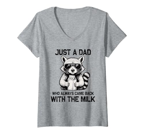 Damen Just A Dad Who Always Came Back Vatertag Lustig Herren Retro T-Shirt mit V-Ausschnitt Damen Just A Dad Who Always Came Back Vatertag Lustig Herren Retro T-Shirt mit V-Ausschnitt von FUNNY fathers day shirt