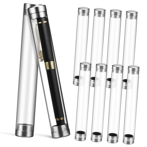 FUNOMOCYA 10 Stück Teiliges Transparente Acryl zylinder Stiftboxen Einzeln Klarer Pen Display Behälter Langlebig Kratzfest Geeignet für Füller Kugelschreiber Büro Schulbedarf von FUNOMOCYA